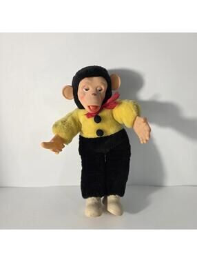 Vintage 14” Mr. Bim Zip Zippy Plush Monkey w/ Banana Stuffed Toy Rubber Face